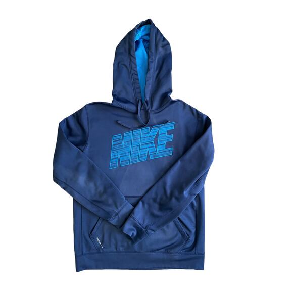 NIKE Therma Fit Pullover Hoodie Sweatshirt Performance Blue Boy's Size Medium - Picture 1 of 16